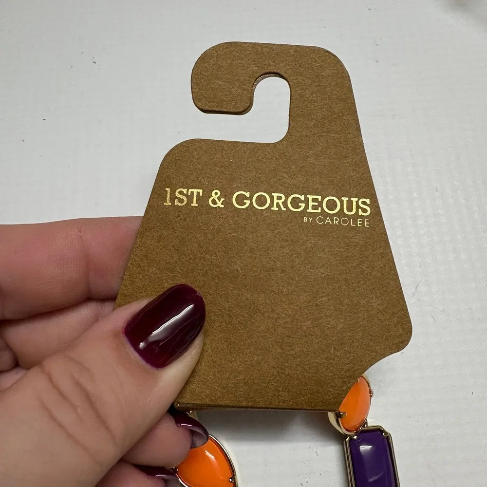 Wholesale Lot of 9 NEW Carolee Purple Orange‎ Stone Gold Tone Toggle Bracelet